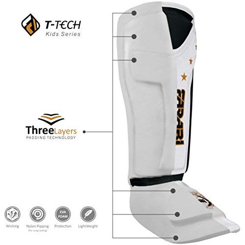 Farabi Sports Espinilleras para niños Junior Kickboxing, Muay Thai, MMA espinilleras para Empeine y Protector de pies Farabi Sports Espinilleras para niños Junior Kickboxing, Muay Thai, MMA espinilleras para Empeine y Protector de pies
