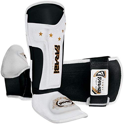 Farabi Sports Espinilleras para niños Junior Kickboxing, Muay Thai, MMA espinilleras para Empeine y Protector de pies Farabi Sports Espinilleras para niños Junior Kickboxing, Muay Thai, MMA espinilleras para Empeine y Protector de pies