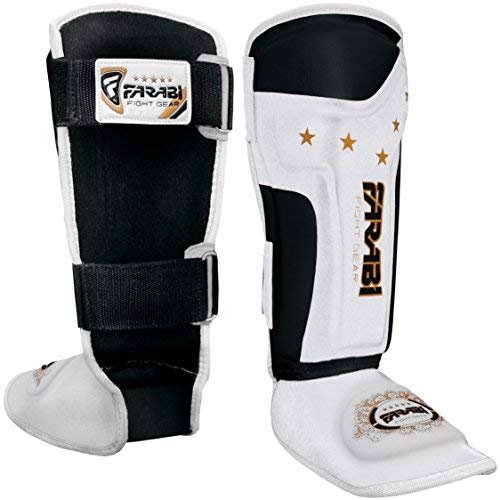 Farabi Sports Espinilleras para niños Junior Kickboxing, Muay Thai, MMA espinilleras para Empeine y Protector de pies Farabi Sports Espinilleras para niños Junior Kickboxing, Muay Thai, MMA espinilleras para Empeine y Protector de pies