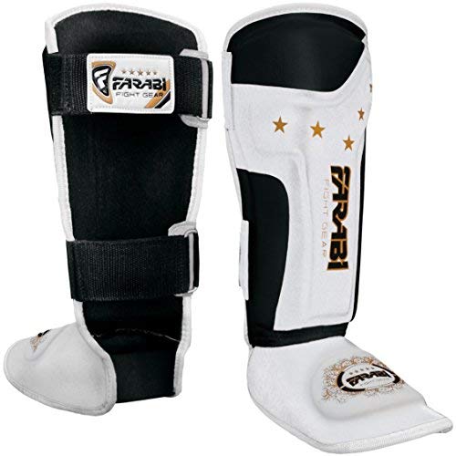 Farabi Sports Espinilleras para niños Junior Kickboxing, Muay Thai, MMA espinilleras para Empeine y Protector de pies