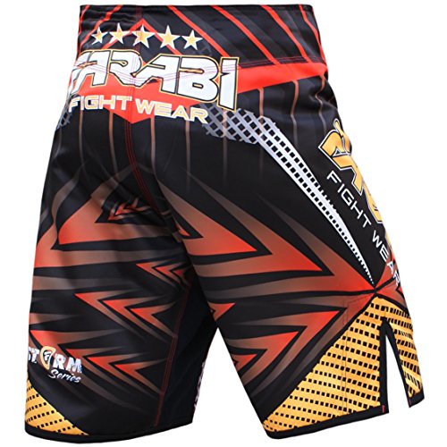 Farabi Sports MMA Shorts Compitiion Training Cage Fight Kick Boxing Muay Thai Pant, Size Guideline in Pictures Area (X-Large)