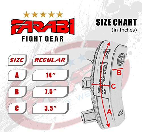 Farabi Thai Pad Kick Shield MMA Kickboxing Muay Thai Training Pad Arm Pad Strike Shield(Single Unit) (White/Black)