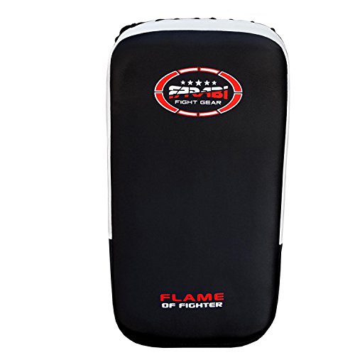 Farabi Thai Pad Kick Shield MMA Kickboxing Muay Thai Training Pad Arm Pad Strike Shield(Single Unit) (White/Black)