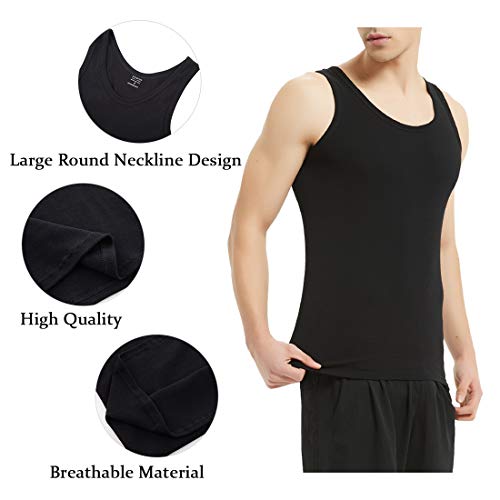 FARCHAT Hombres Camiseta Tirantes Hombre 5 Piezas De Algodón Cómodo Múltiples Colores Y Tamaños Negro Blanco Azul Marino Gris Oliva XL FARCHAT Hombres Camiseta Tirantes Hombre 5 Piezas De Algodón Cómodo Múltiples Colores Y Tamaños Negro Blanco Azul Marino Gris Oliva XL