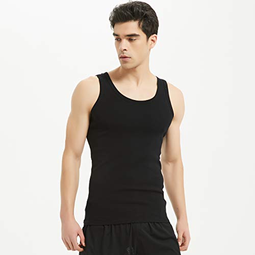 FARCHAT Hombres Camiseta Tirantes Hombre 5 Piezas De Algodón Cómodo Múltiples Colores Y Tamaños Negro Blanco Azul Marino Gris Oliva XL FARCHAT Hombres Camiseta Tirantes Hombre 5 Piezas De Algodón Cómodo Múltiples Colores Y Tamaños Negro Blanco Azul Marino Gris Oliva XL