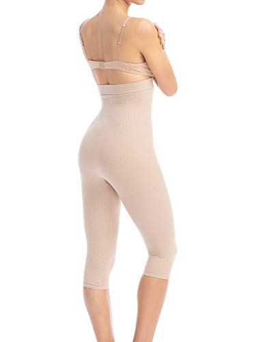 Farmacell 123 (Carne, M/L) Faja Pantalon con Cintura Alta Que Cubre hasta la Pantorrilla, con Efecto masajeador