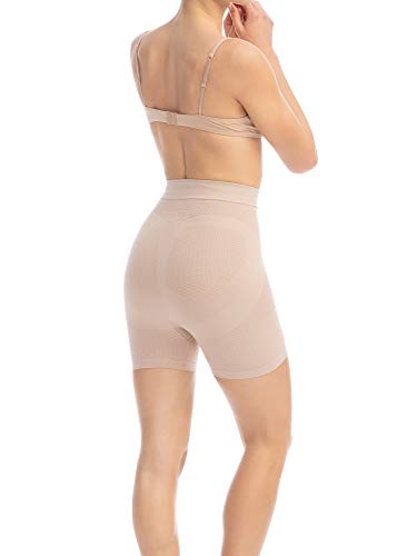 Farmacell 302 (Carne, S/M) Mini Pantalon Corto masajeador, Moldeador y con Efecto Push-up en los gluteos