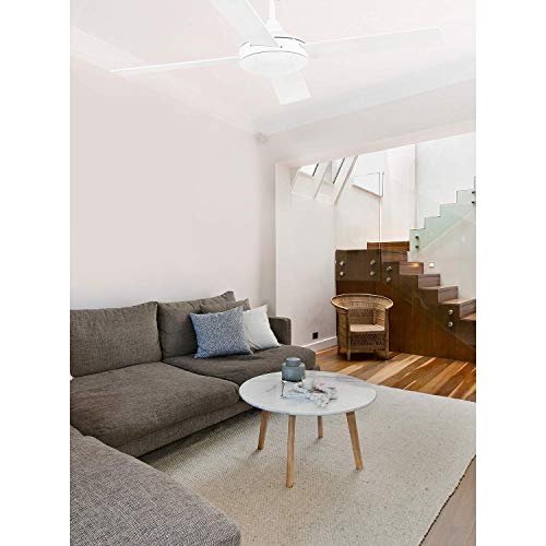 Faro Barcelona 33350 - MALLORCA Ventilador de techo sin luz, acero y palas madera plywood, color blanco