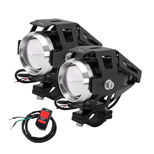 Faros de la Motocicleta CREE U5 DRL Niebla Lámparas de conducción Luces Luces de señal Fog Fog Punto LUZ 12V 125W 3000LMW U5 DRL Stud Street Bike (Color : 2PCS)