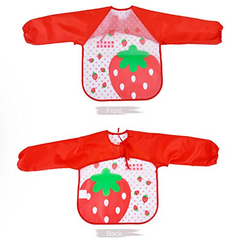 Fascigirl Baberos Bebe, Baberos Bebe Impermeables Baberos Bebe Niña Baberos con Mangas Larga Bibs Baberos para Comida Alimentos Arte Artesanía Pintura Jugar Baberos Limpiables (4 Piezas Baberos A)