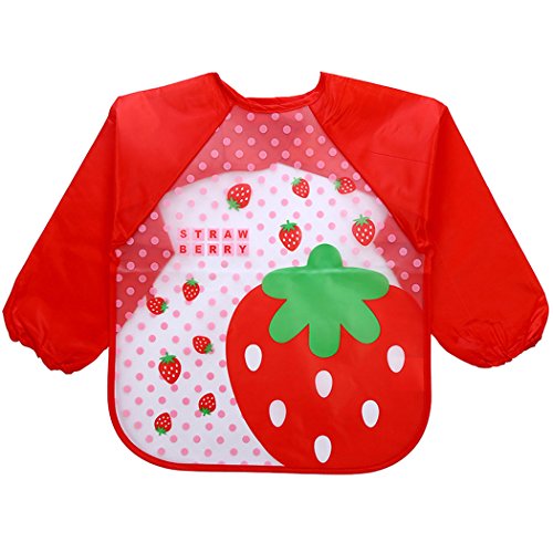 Fascigirl Baberos Bebe, Baberos Bebe Impermeables Baberos Bebe Niña Baberos con Mangas Larga Bibs Baberos para Comida Alimentos Arte Artesanía Pintura Jugar Baberos Limpiables (4 Piezas Baberos A)