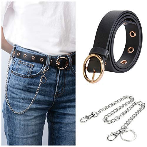 Fascigirl Cinturon Mujer, Cinturon Mujer Negro Cadena De Pantalones Jean Cinturón de Mujer Hebilla de Anillo Cinturón para la Cadera Cinturón para la Cintura Punk Para Mujer De Hip Hop Fascigirl Cinturon Mujer, Cinturon Mujer Negro Cadena De Pantalones Jean Cinturón de Mujer Hebilla de Anillo Cinturón para la Cadera Cinturón para la Cintura Punk Para Mujer De Hip Hop