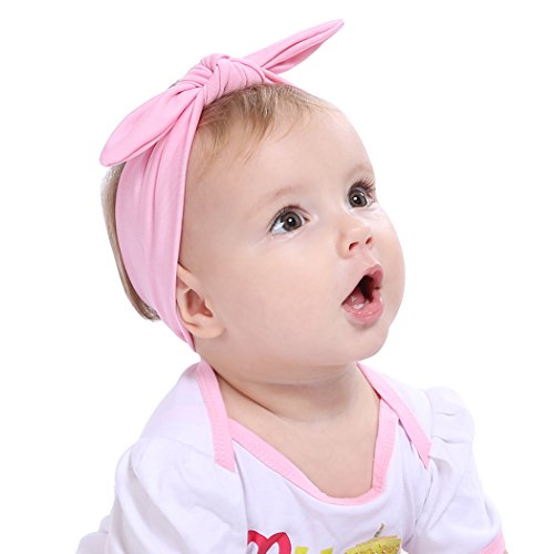 Fascigirl Diademas Bebe, 12Pcs Vendas del bebé Cintillos Bebe Bowknot Mini Diadema Venda De Pelo Elastico Bebé Cintillo Pelo Niña Turbante Arco para el Cabello Diadema Accesoriosl