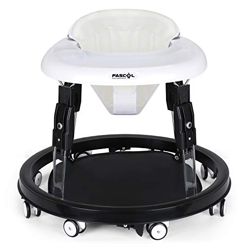 Fascol Andador Bebe,Plegable Caminador con Plato Desmontable y 8 Ruedas Silenciosas para Bebes Mayores de 8 Meses, (Blanco) Fascol Andador Bebe,Plegable Caminador con Plato Desmontable y 8 Ruedas Silenciosas para Bebes Mayores de 8 Meses, (Blanco)