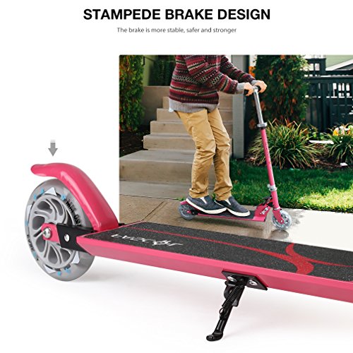 Fascol Patinete Plegable con Dos Ruedas, Patinete Monopatín Scooter para Ciudad niños 3 - 13 años, Rosa