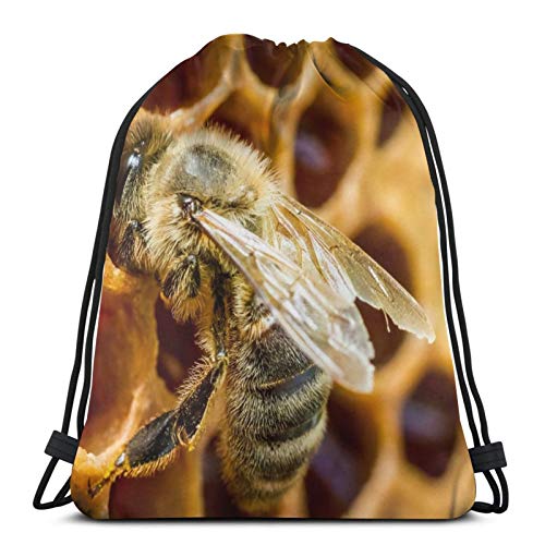 Fashion boutique clothing Bee In A Beehive Med Makro Mochila con cordón, ligera, gimnasio, viajes, yoga, bolsa de hombro para senderismo, natación y playa Fashion boutique clothing Bee In A Beehive Med Makro Mochila con cordón, ligera, gimnasio, viajes, yoga, bolsa de hombro para senderismo, natación y playa