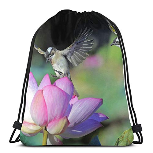 Fashion boutique clothing Mochila ligera con diseño de alas de loto con diseño de pájaros y flores de loto para gimnasio, viajes, yoga, bolsa de hombro para senderismo, natación, playa