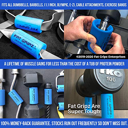 Fat Gripz - La Forma mas Simple y comprobada de Obtener bíceps y antebrazos mas Grandes de Forma rápida (diámetro Externo de 5,7cm) (Utilizado por Muchos Jugadores de la NFL)