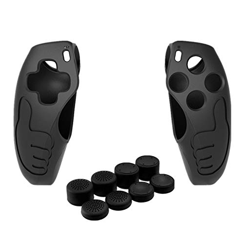 Fauge Encargarse de Juego Protector para PS5 Funda Antideslizante para Accesorios de PS5 Pulgar Gorra Rocker Manga MáS Gruesa Negro