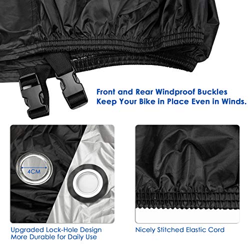 Favoto Funda para Moto Cubierta de la Motocicleta 210T Protectora Poliéster con Banda Reflectante a Prueba de UV Agua Lluvia Polvo Viento Nieve Excremento de Pájaro al Aire Libre XXXL 265cm Negro Favoto Funda para Moto Cubierta de la Motocicleta 210T Protectora Poliéster con Banda Reflectante a Prueba de UV Agua Lluvia Polvo Viento Nieve Excremento de Pájaro al Aire Libre XXXL 265cm Negro
