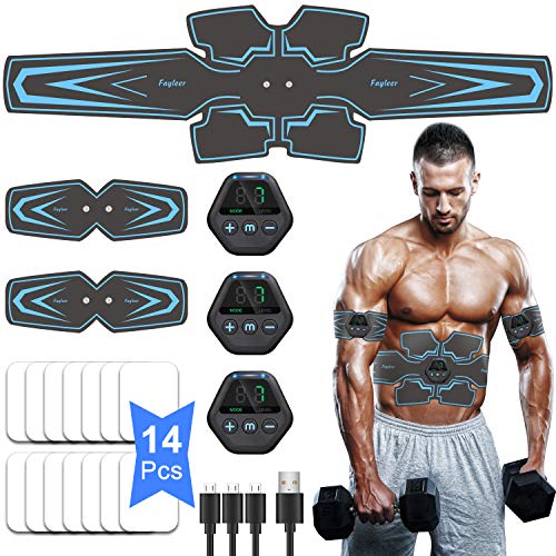 fayleer Electroestimulador Muscular Abdominales, EMS Estimulación Muscular Masajeador Eléctrico Cinturón con Pantalla LCD, USB Recargable, para Abdomen/Cintura/Pierna/Brazo fayleer Electroestimulador Muscular Abdominales, EMS Estimulación Muscular Masajeador Eléctrico Cinturón con Pantalla LCD, USB Recargable, para Abdomen/Cintura/Pierna/Brazo
