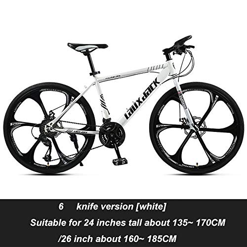 Fbestxie Bicicleta 26 Pulgadas Bike Sport Adventure - Bicicleta para Joven, Mujer Mountain Bike, 21 Velocidades Adultos Unisex,Blanco,M