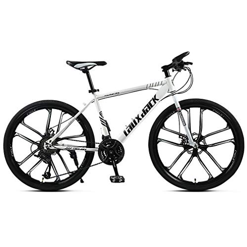 Fbestxie Bicicleta Mountain Bike Adventure con Ruedas De 26" 21 Velocidades Adultos Unisex Freno De Disco Hidráulico City con De Bicicleta,Blanco,L