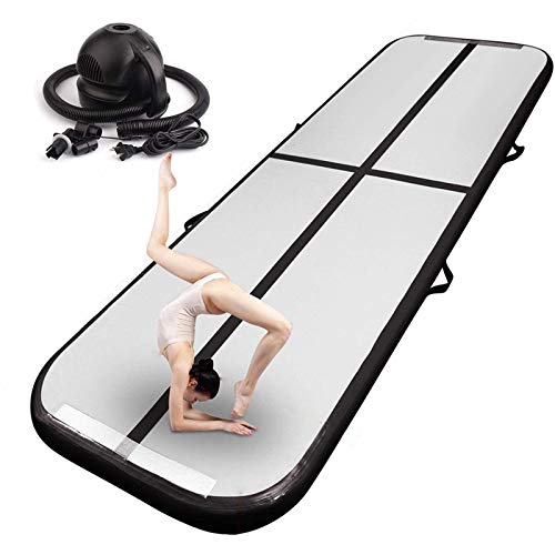 FBSPORT Airtrack Pista de Aire, 3M de Longitud Colchoneta Hinchable, Colchoneta de Gimnasia con Bomba, Alfombra de Entrenamiento para Gimnasio