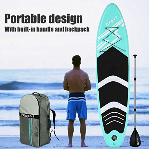 FBSPORT Tabla Sup Hinchable, Tabla de Surf Hinchable, Tabla Inflable de Paddle Surf, Sup Kit con Remo de Aluminio+Accesorios Completos | Medidas: 300×76×15cm