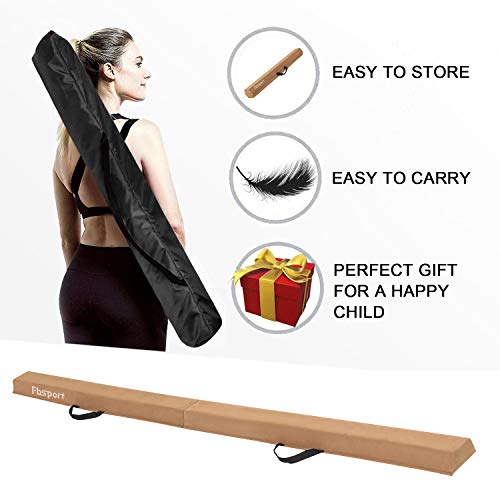 FBSPORT Viga de Equilibrio, 240 cm Viga de Gimnasia, Barra de Equilibrio para Niños, Equilibrio Beam de Gimnasia de Plegable, Balance Beam