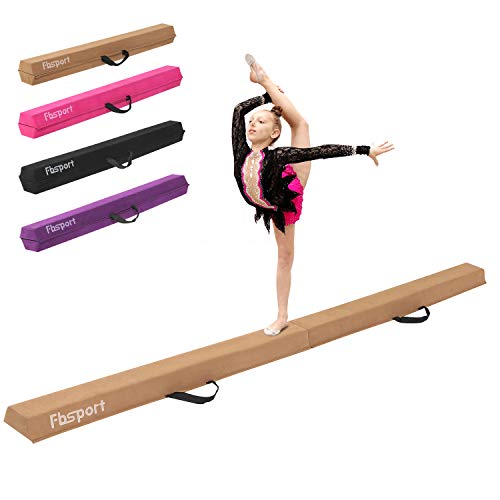 FBSPORT Viga de Equilibrio, 240 cm Viga de Gimnasia, Barra de Equilibrio para Niños, Equilibrio Beam de Gimnasia de Plegable, Balance Beam