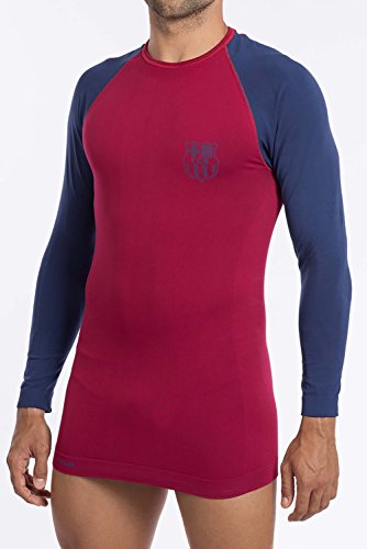 FC Barcelona - Camiseta térmica para hombre (talla de adulto), Hombre, color azul, tamaño S/M