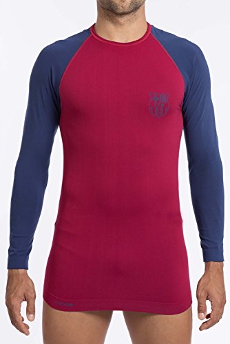 FC Barcelona - Camiseta térmica para hombre (talla de adulto), Hombre, color azul, tamaño S/M