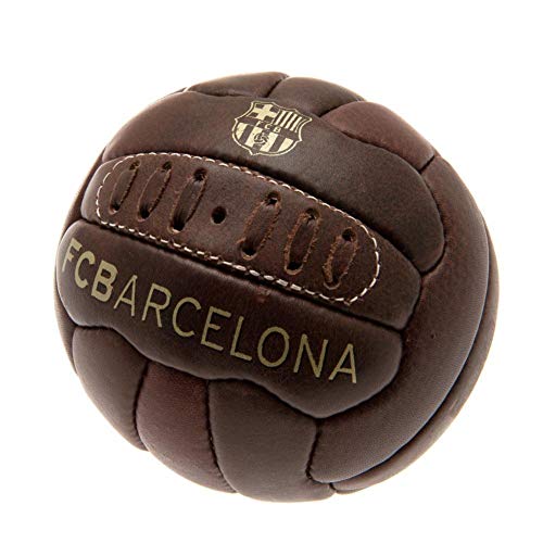 FCB FC Barcelona - Balón oficial modelo retro Heritage tamaño mini (Talla 1) (Marrón)
