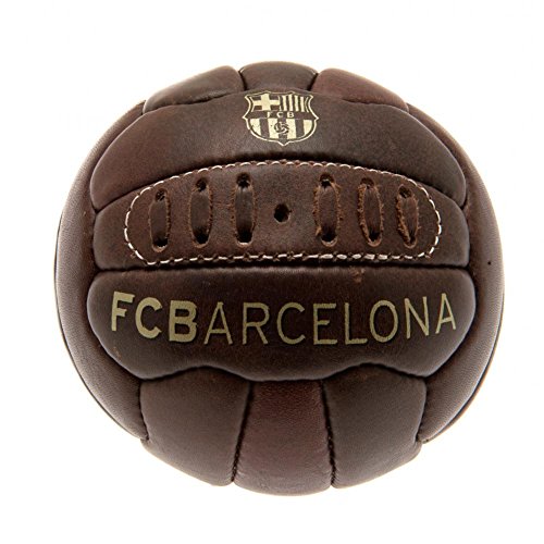 FCB FC Barcelona - Balón oficial modelo retro Heritage tamaño mini (Talla 1) (Marrón)