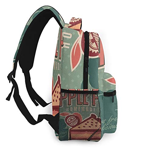 FDFCSD Mochilas Escolares Anuncio de Pastel de Frutas casero Mochila Hombre Mujer Casual Mochila para Portatil 14 Pulgadas Mochila Universidad Resistente Mochila Instituto