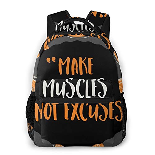 FDFCSD Mochilas Escolares, Músculos no Excusas Pantalla de Frase Mochila Hombre Mujer Casual Mochila para Portatil 14 Pulgadas Mochila Universidad Resistente Mochila Instituto FDFCSD Mochilas Escolares, Músculos no Excusas Pantalla de Frase Mochila Hombre Mujer Casual Mochila para Portatil 14 Pulgadas Mochila Universidad Resistente Mochila Instituto