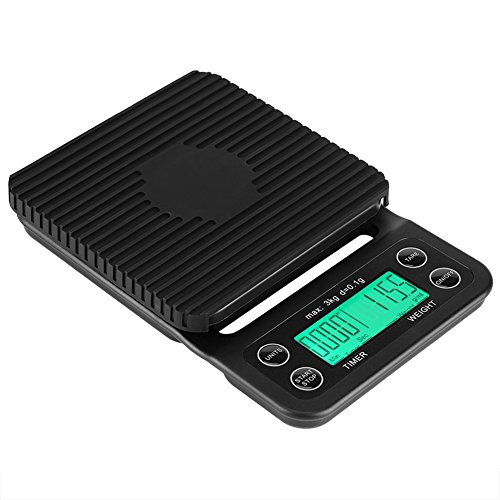 Fdit Báscula Digital Cocina de Café Electrónico de Goteo de Escala de Comida de 3KG / 0.1g LCD Digital Que Pesa con Contador de Tiempo (Verde) Fdit Báscula Digital Cocina de Café Electrónico de Goteo de Escala de Comida de 3KG / 0.1g LCD Digital Que Pesa con Contador de Tiempo (Verde)