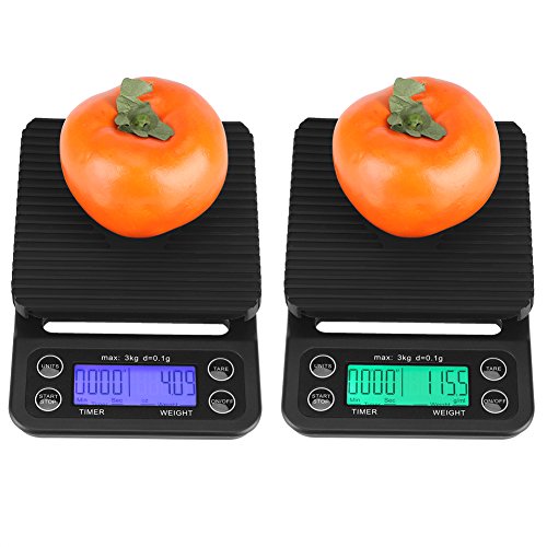Fdit Báscula Digital Cocina de Café Electrónico de Goteo de Escala de Comida de 3KG / 0.1g LCD Digital Que Pesa con Contador de Tiempo (Verde) Fdit Báscula Digital Cocina de Café Electrónico de Goteo de Escala de Comida de 3KG / 0.1g LCD Digital Que Pesa con Contador de Tiempo (Verde)