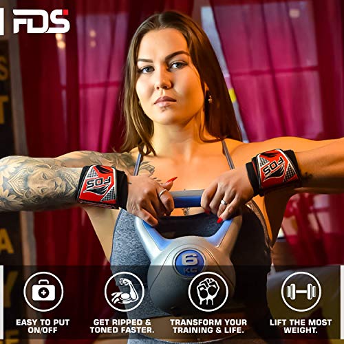 FDS Muñequeras Gym Deportivas para Levantamiento De Pesas Wrist Wraps par para Hombre Y Mujer Ideal Gimnasio Muñequera para Hacer Ejercicio, Calistenia, Musculacion, Halterofilia