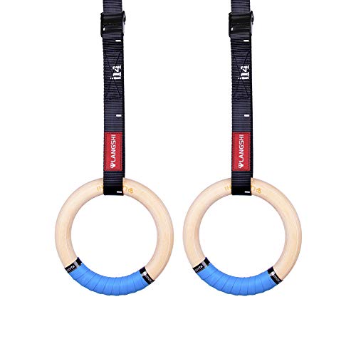 FDYD 1 par de 28mm / 32mm Profesional Aptitud del Ejercicio de Madera Anillas de Gimnasia Home & Gym Cruz de Ajuste del Ejercicio Muscular Pull ups ups y Salsas,1 Lot 32mm