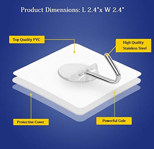 Fealkira 6 Piezas Fuerte Ganchos de Comando Transparente Varita Mágica 6KG(MAX) Ganchos de Pared Adhesivos Gancho de Plástico Fealkira 6 Piezas Fuerte Ganchos de Comando Transparente Varita Mágica 6KG(MAX) Ganchos de Pared Adhesivos Gancho de Plástico