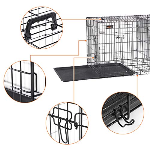 FEANDREA Jaula para Perros, Jaula para Mascotas con 2 Puertas, 92,5 x 57,5 x 64 cm, Negro PPD36BK FEANDREA Jaula para Perros, Jaula para Mascotas con 2 Puertas, 92,5 x 57,5 x 64 cm, Negro PPD36BK