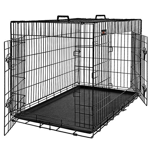 FEANDREA Jaula para Perros, Jaula para Mascotas con 2 Puertas, 92,5 x 57,5 x 64 cm, Negro PPD36BK FEANDREA Jaula para Perros, Jaula para Mascotas con 2 Puertas, 92,5 x 57,5 x 64 cm, Negro PPD36BK