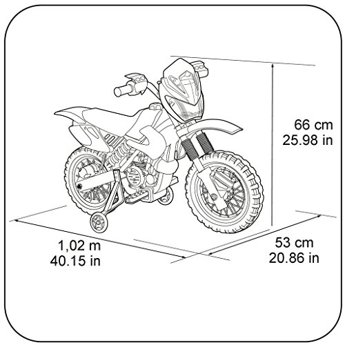 FEBER 6V Motorbike Cross, 400F, 6 V, Color Negro, Gris, Rojo, Amarillo (Famosa 800011250)