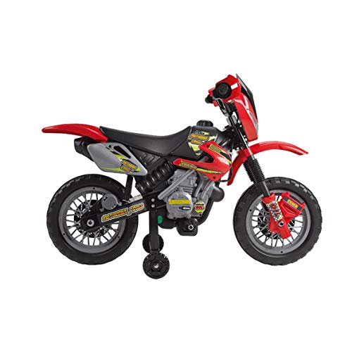 FEBER 6V Motorbike Cross, 400F, 6 V, Color Negro, Gris, Rojo, Amarillo (Famosa 800011250)