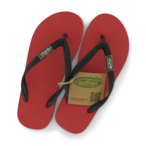 Feelfine'z: Sevilla, Rojo – Negro 49/50, Chanclas Original de Feelfine'z Hechas de Caucho Natural en Las Tallas 37/38 a 49/50.