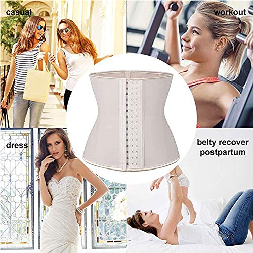 FeelinGirl 9 Aceros Deshuesados Látex Corsé de Entrenamiento Transpirable para Mujer Faja Lumbar Beige Cintura 94-100cm(4XL/Talla 48) FeelinGirl 9 Aceros Deshuesados Látex Corsé de Entrenamiento Transpirable para Mujer Faja Lumbar Beige Cintura 94-100cm(4XL/Talla 48)