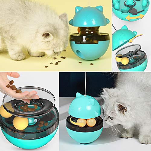 feihao Juguetes para Gatos Interactivos,Bola de Gato, Juguetes para Gatos Pelotas, Automático Dispensador de Comida para Gatos, 4 en 1 Bolas Educativas