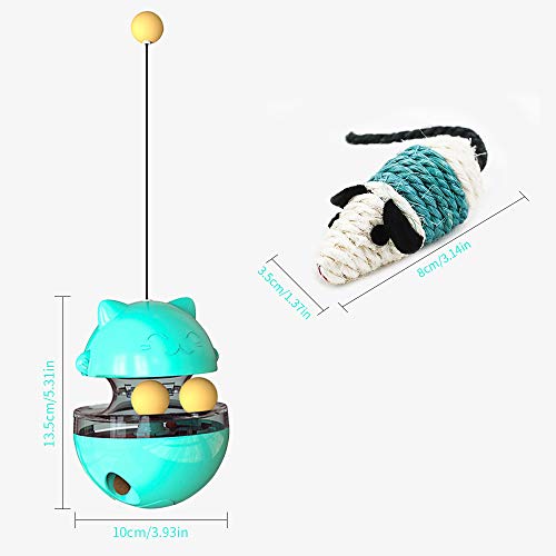 feihao Juguetes para Gatos Interactivos,Bola de Gato, Juguetes para Gatos Pelotas, Automático Dispensador de Comida para Gatos, 4 en 1 Bolas Educativas